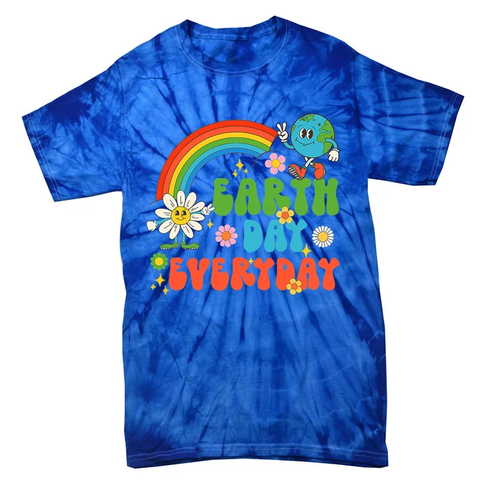 Earth Day Everyday Rainbow Hippie Groovy Save Planet Earth Gift Tie-Dye T-Shirt