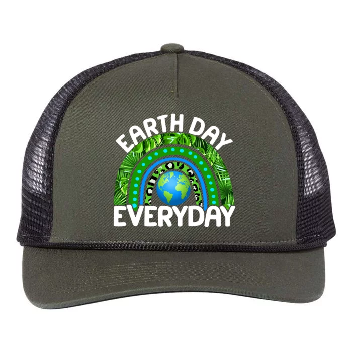 Earth Day Everyday Nature Rainbow Retro Rope Trucker Hat Cap