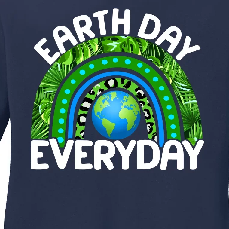 Earth Day Everyday Nature Rainbow Ladies Long Sleeve Shirt