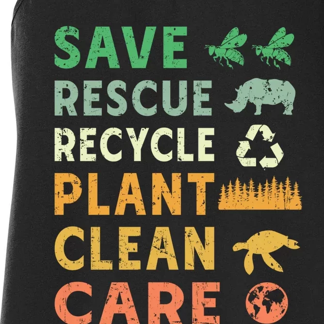 Earth Day Ecofriendly Message Women's Racerback Tank