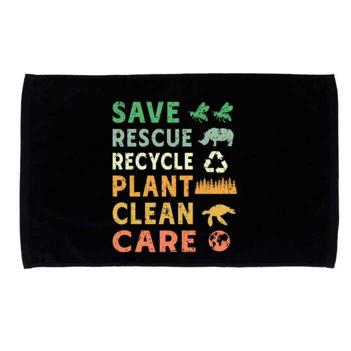 Earth Day Ecofriendly Message Microfiber Hand Towel