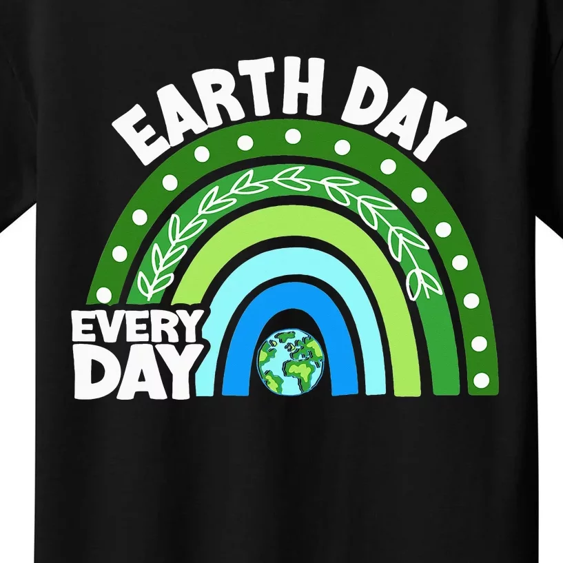 Earth Day Every Day Rainbow Earth Day Awareness Planet Kids T-Shirt