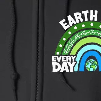 Earth Day Every Day Rainbow Earth Day Awareness Planet Full Zip Hoodie