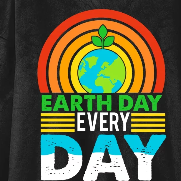 Earth Day Everyday Eco Awareness Hooded Wearable Blanket