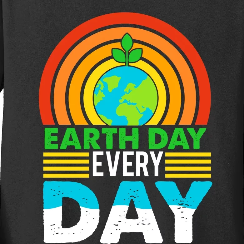 Earth Day Everyday Eco Awareness Kids Long Sleeve Shirt