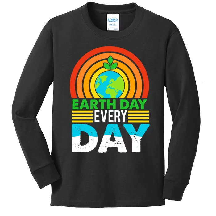 Earth Day Everyday Eco Awareness Kids Long Sleeve Shirt