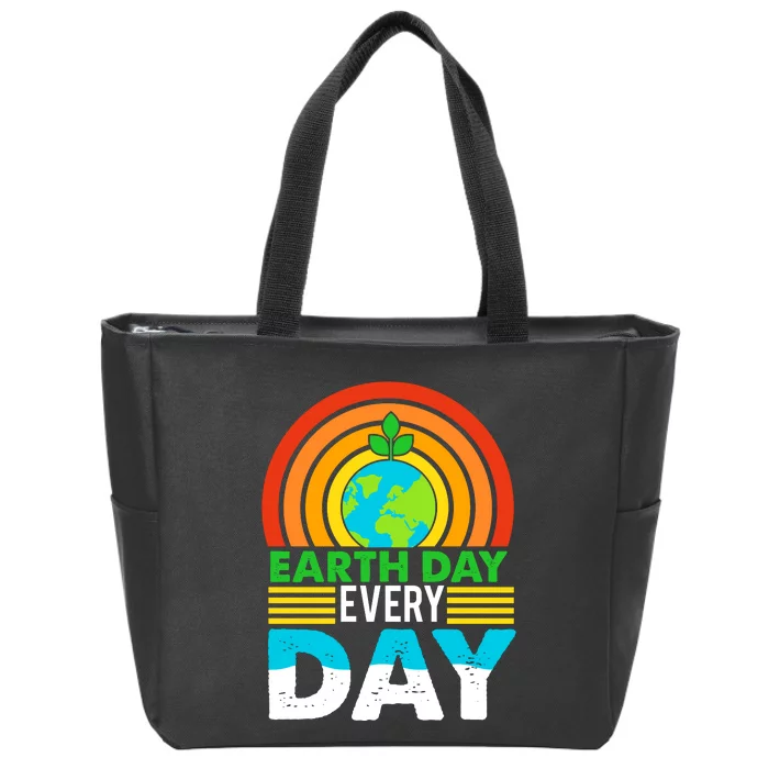 Earth Day Everyday Eco Awareness Zip Tote Bag