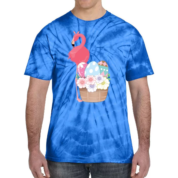 Easter Day Easter Flamingo Easter Bunny Egg Basket Cute Gift Tie-Dye T-Shirt