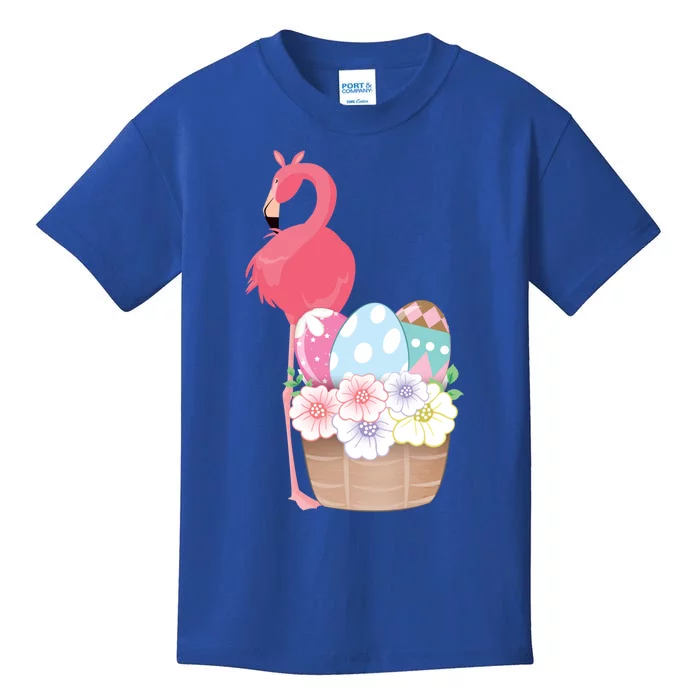 Easter Day Easter Flamingo Easter Bunny Egg Basket Cute Gift Kids T-Shirt