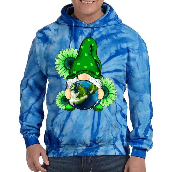 Earth Day Every Day Gnome Planet Sunflower Teacher Gift Tie Dye Hoodie