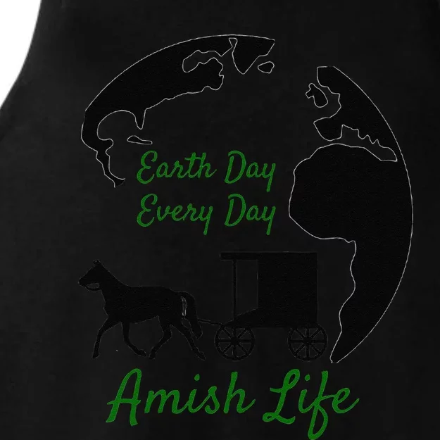 Earth Day Every Day Amish Life Ladies Tri-Blend Wicking Tank