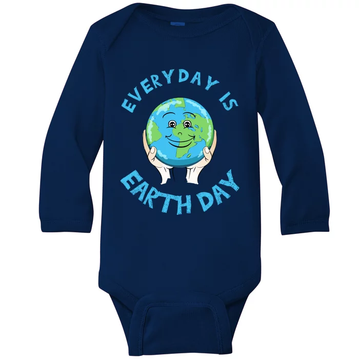 Earth Day Everyday Day Is Earth Day Climate Change Planet Gift Baby Long Sleeve Bodysuit