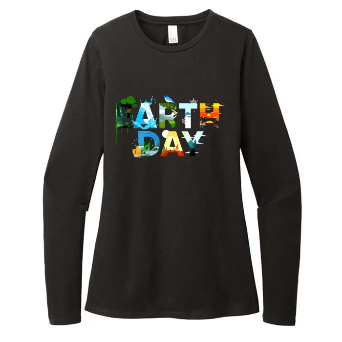 Earth Day Environmental Protection Save Tree Animals Womens CVC Long Sleeve Shirt