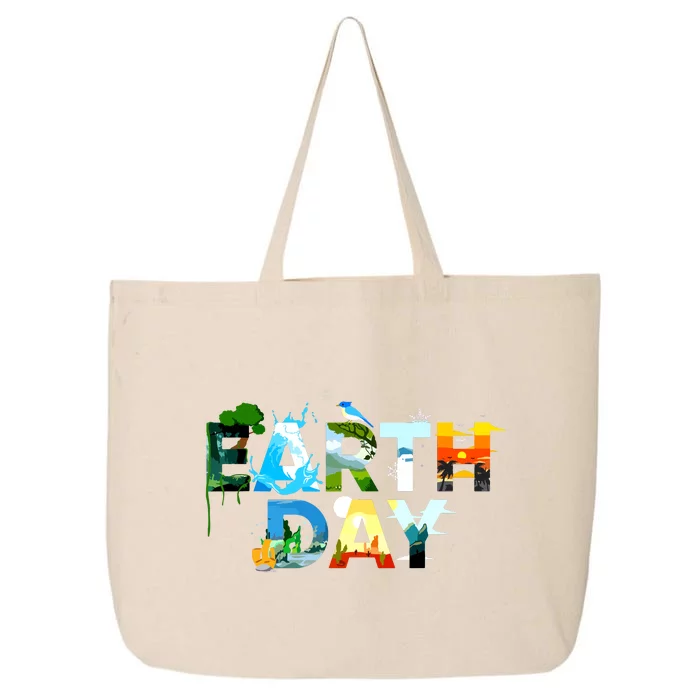 Earth Day Environmental Protection Save Tree Animals 25L Jumbo Tote