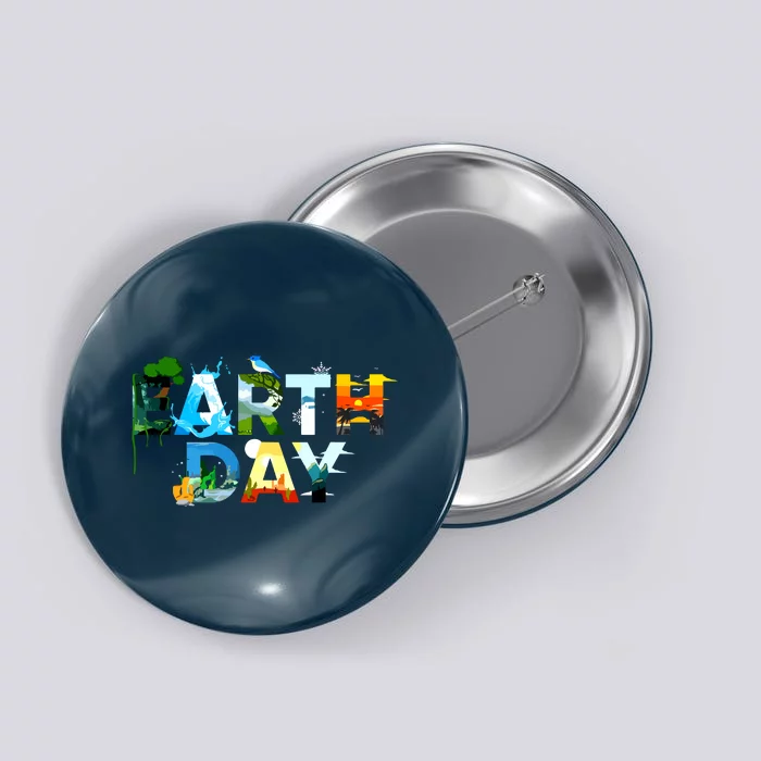 Earth Day Environmental Protection Save Tree Animals Button