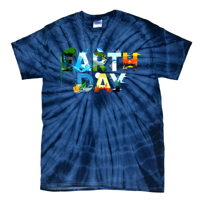 Earth Day Environmental Protection Save Tree Animals Tie-Dye T-Shirt