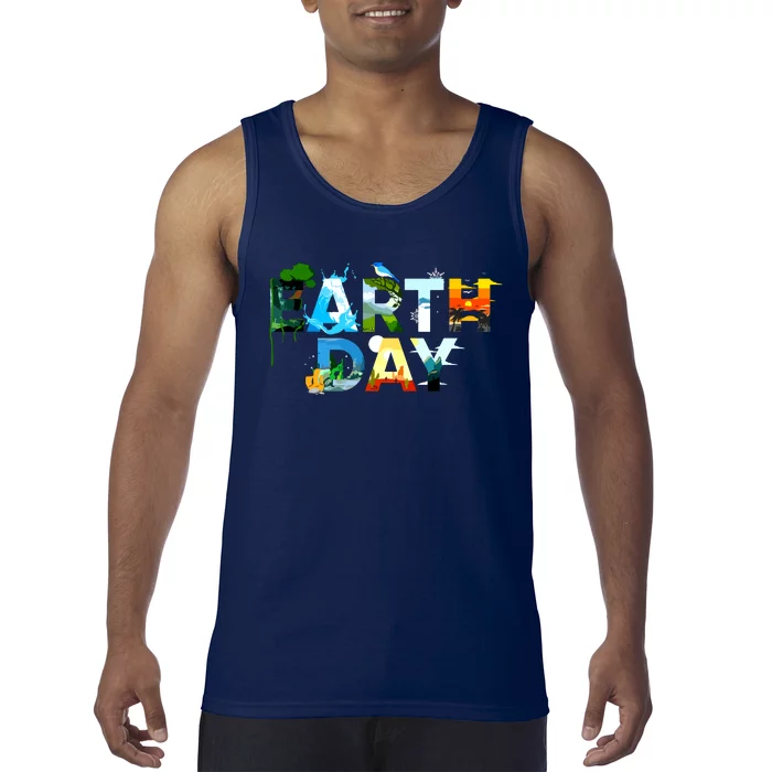 Earth Day Environmental Protection Save Tree Animals Tank Top