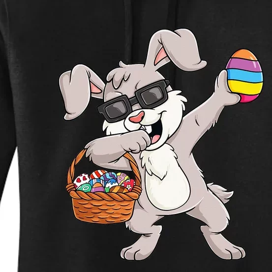 Easter Day Eggs Funny Dabbing Rabbit Women's Pullover Hoodie