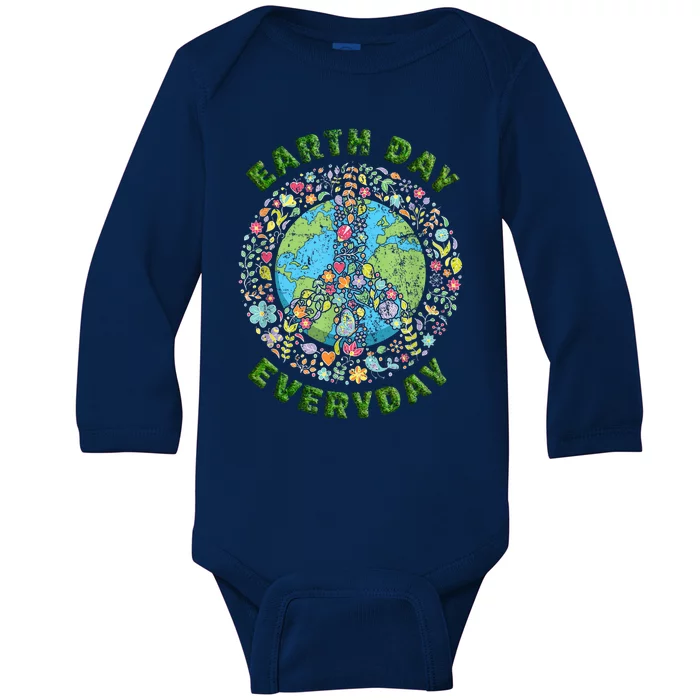 Earth Day Every Day Aesthetic Earth Day Baby Long Sleeve Bodysuit