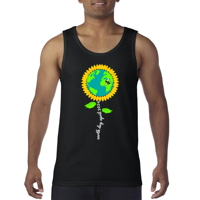 Earth Day Every Day 2024 Sunflower Restore Save Earth Tank Top