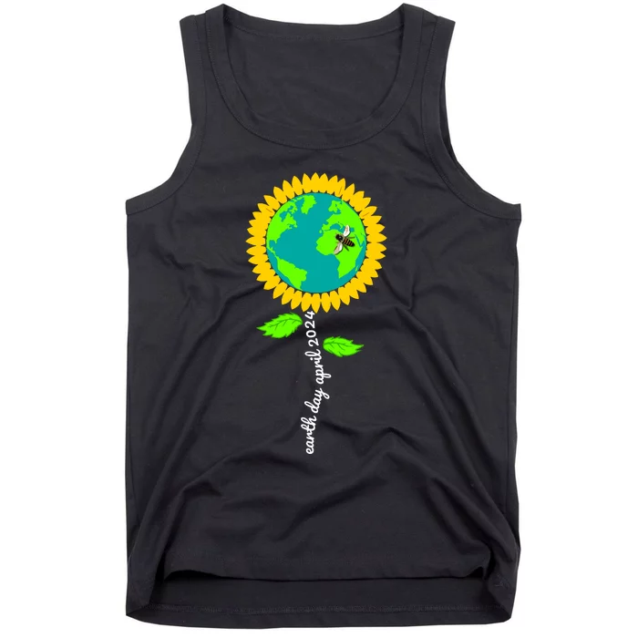 Earth Day Every Day 2024 Sunflower Restore Save Earth Tank Top