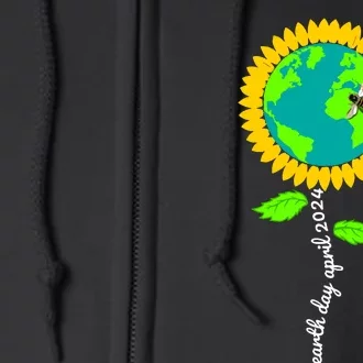 Earth Day Every Day 2024 Sunflower Restore Save Earth Full Zip Hoodie