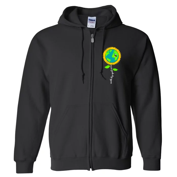 Earth Day Every Day 2024 Sunflower Restore Save Earth Full Zip Hoodie