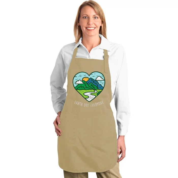 Earth Day Everyday April 22nd Environmentalist Gift Full-Length Apron With Pocket