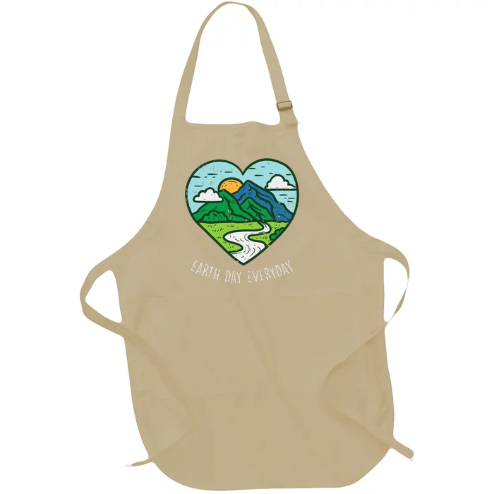 Earth Day Everyday April 22nd Environmentalist Gift Full-Length Apron With Pocket