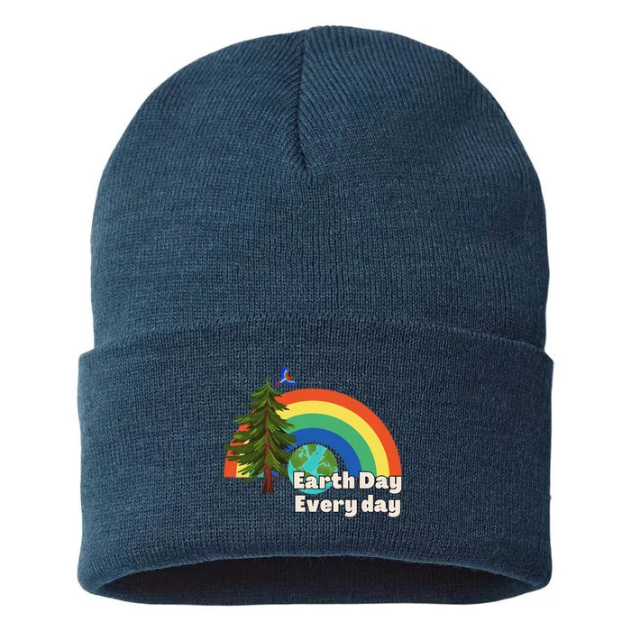 Earth Day Every Day Cute Earth Day Sustainable Knit Beanie