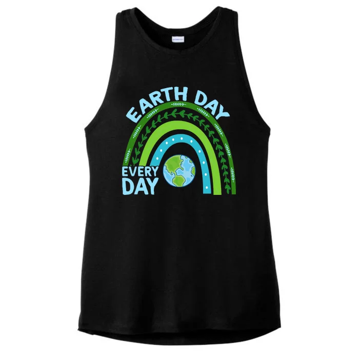 Earth Day Everyday Rainbow Ladies Tri-Blend Wicking Tank