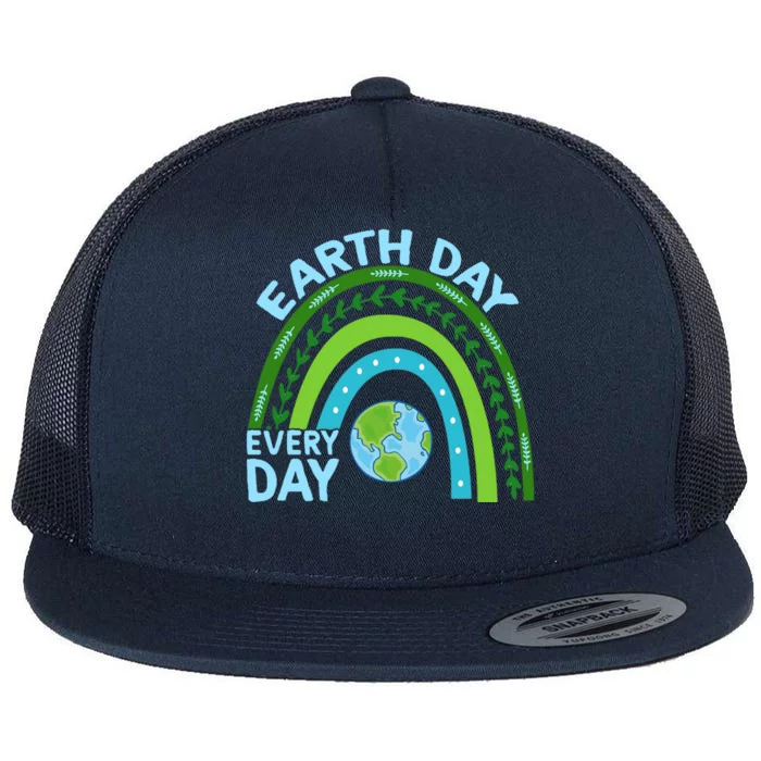 Earth Day Everyday Rainbow Flat Bill Trucker Hat