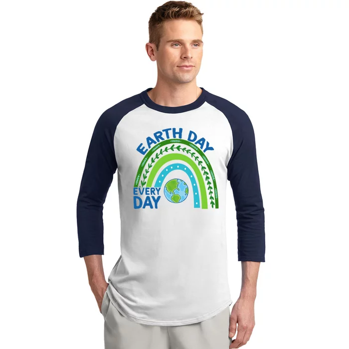 Earth Day Everyday Rainbow Baseball Sleeve Shirt