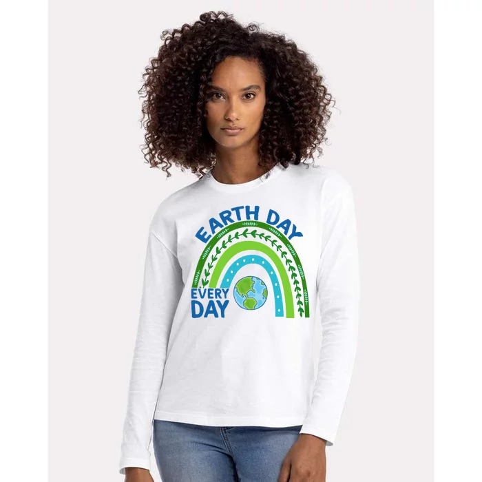 Earth Day Everyday Rainbow Womens Cotton Relaxed Long Sleeve T-Shirt