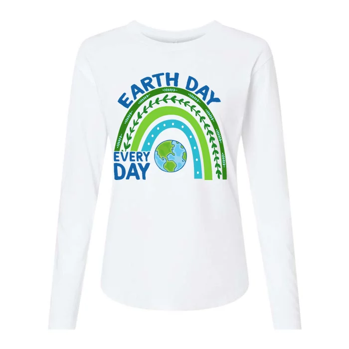 Earth Day Everyday Rainbow Womens Cotton Relaxed Long Sleeve T-Shirt