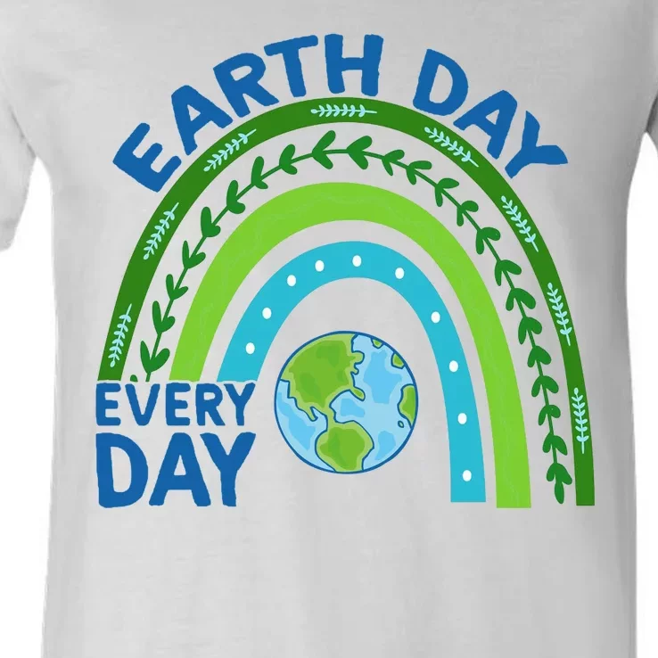 Earth Day Everyday Rainbow V-Neck T-Shirt