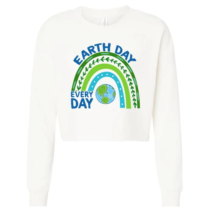 Earth Day Everyday Rainbow Cropped Pullover Crew