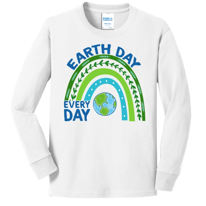 Earth Day Everyday Rainbow Kids Long Sleeve Shirt