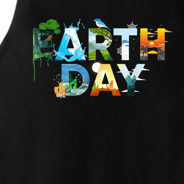 Earth Day Environmental Protection Save Tree & Animals Ladies Tri-Blend Wicking Tank