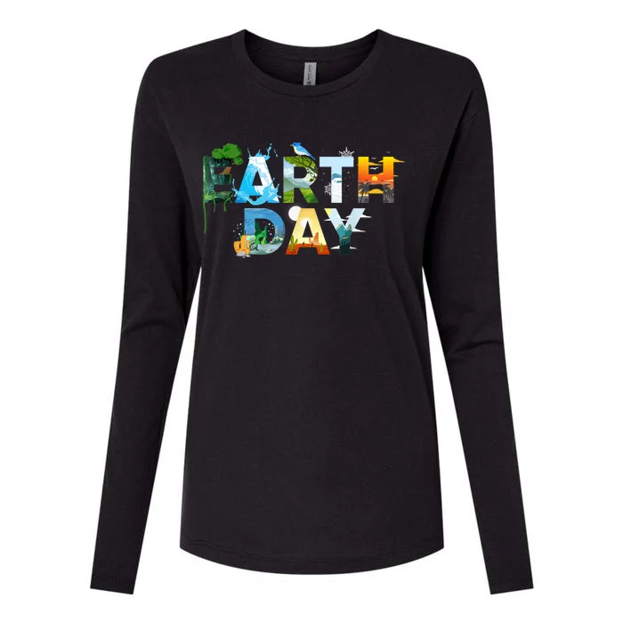 Earth Day Environmental Protection Save Tree & Animals Womens Cotton Relaxed Long Sleeve T-Shirt