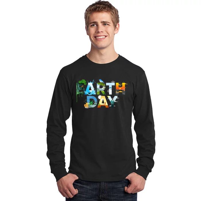 Earth Day Environmental Protection Save Tree & Animals Long Sleeve Shirt