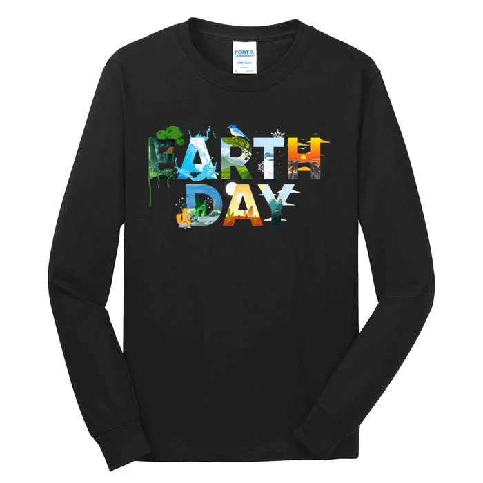 Earth Day Environmental Protection Save Tree & Animals Tall Long Sleeve T-Shirt