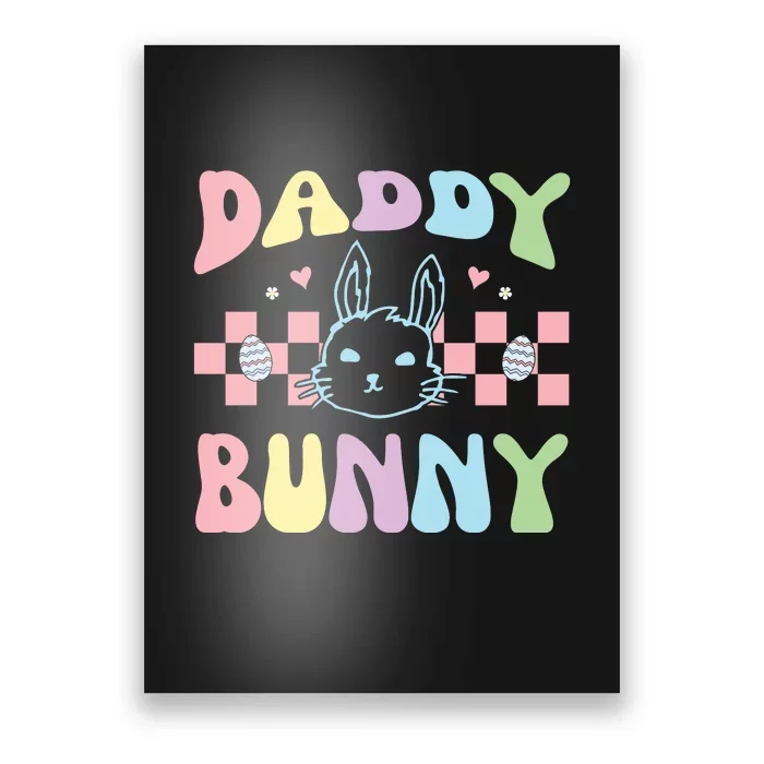 Easter Day Funny Daddy Bunny Retro Easter Father's Day Poster