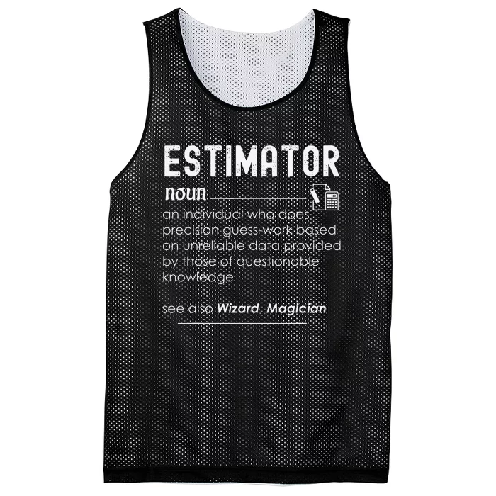 Estimator Definition Funny Estimating Quote Job Titles Mesh Reversible Basketball Jersey Tank