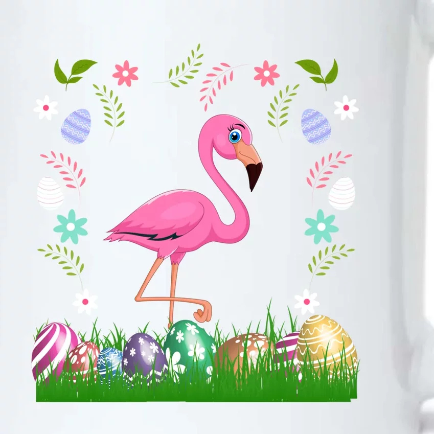 Easter Day Flamingo Graphic Cute Egg Basket Flamingo Lover Cool Gift Black Color Changing Mug