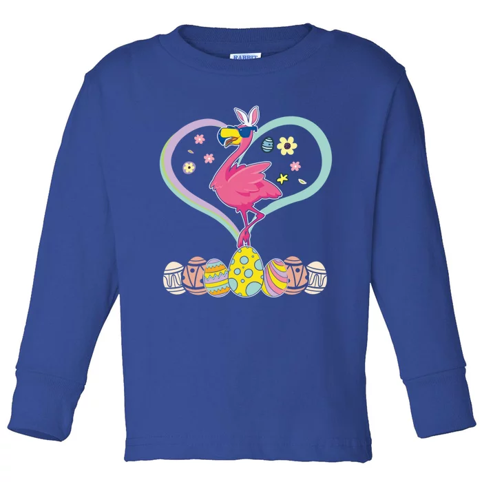 Easter Day Flamingo Cool Gift Toddler Long Sleeve Shirt