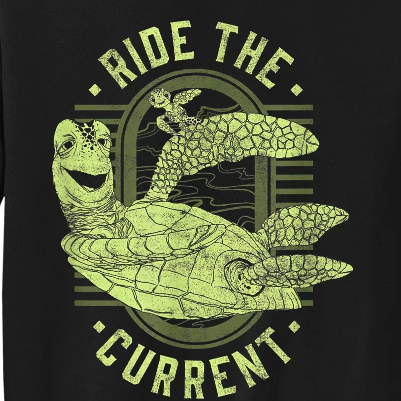 Earth Day Finding Nemo Turtle Ride The Current Tall Sweatshirt