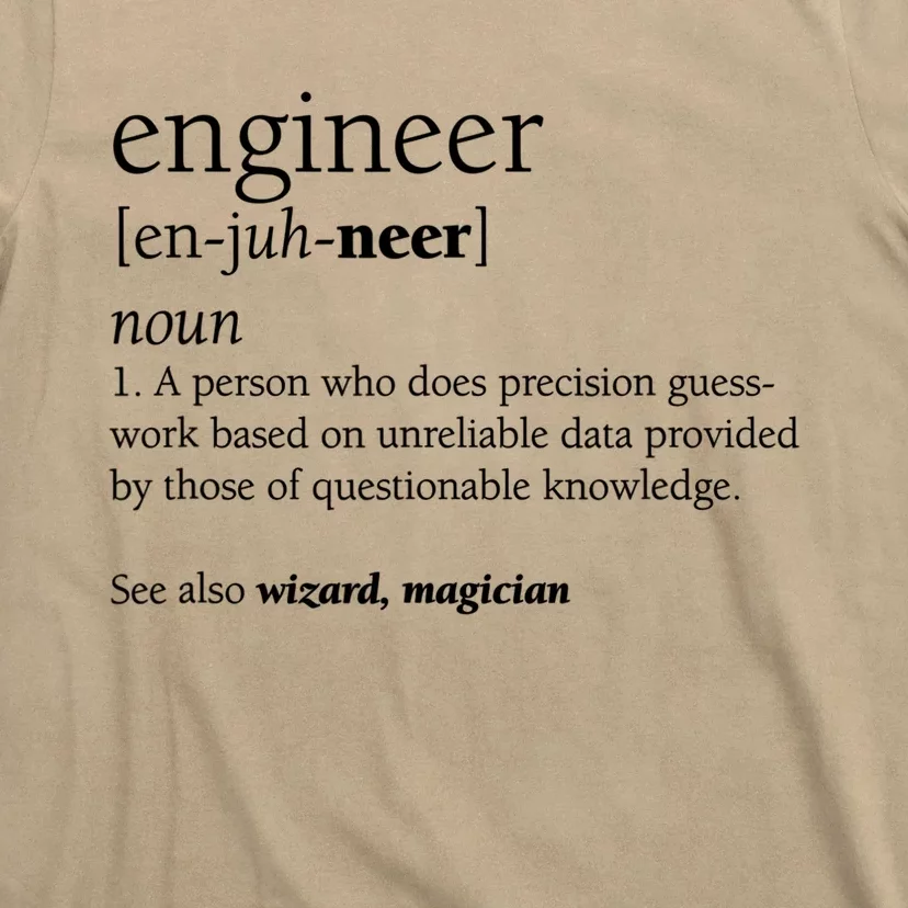 Engineer Definition Funny Engineering Gift STEM T T-Shirt