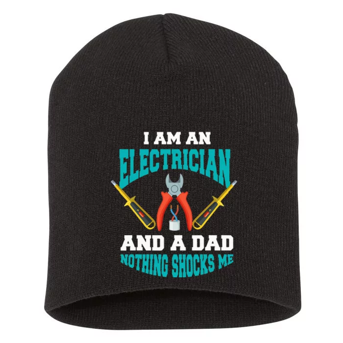 Electrician Dad Funny Electrician Father Gift Short Acrylic Beanie