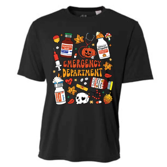 Emergency Department Funny Er Nurse Halloween Spooky Season Cooling Performance Crew T-Shirt